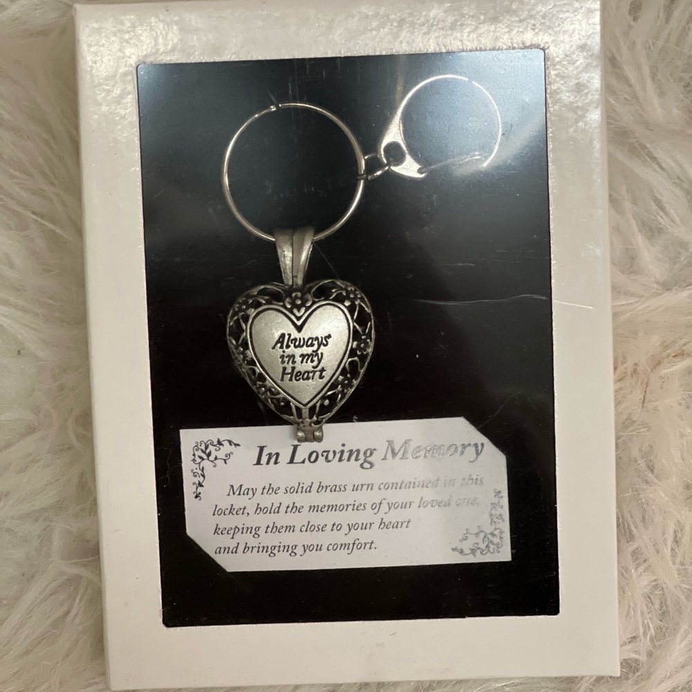 Brass Heart Urn Keychain